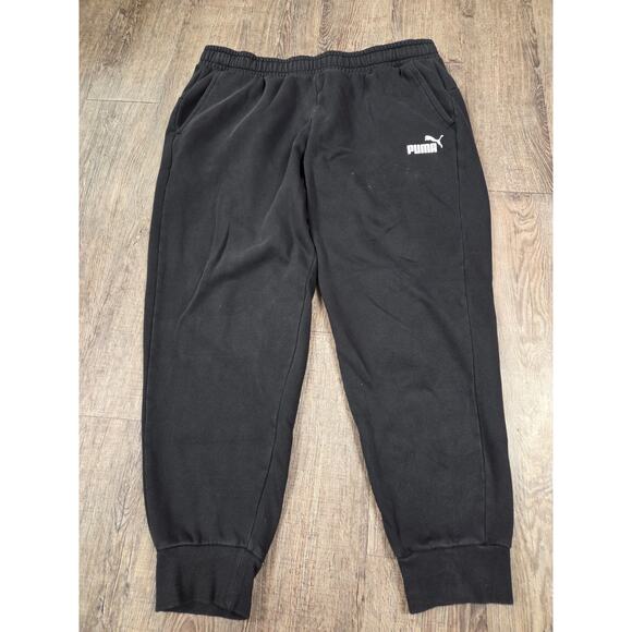 PUMA Essentials Logo Sweatpants Black Casual Athletic Bottoms Joggers XXL - Picture 1 of 8